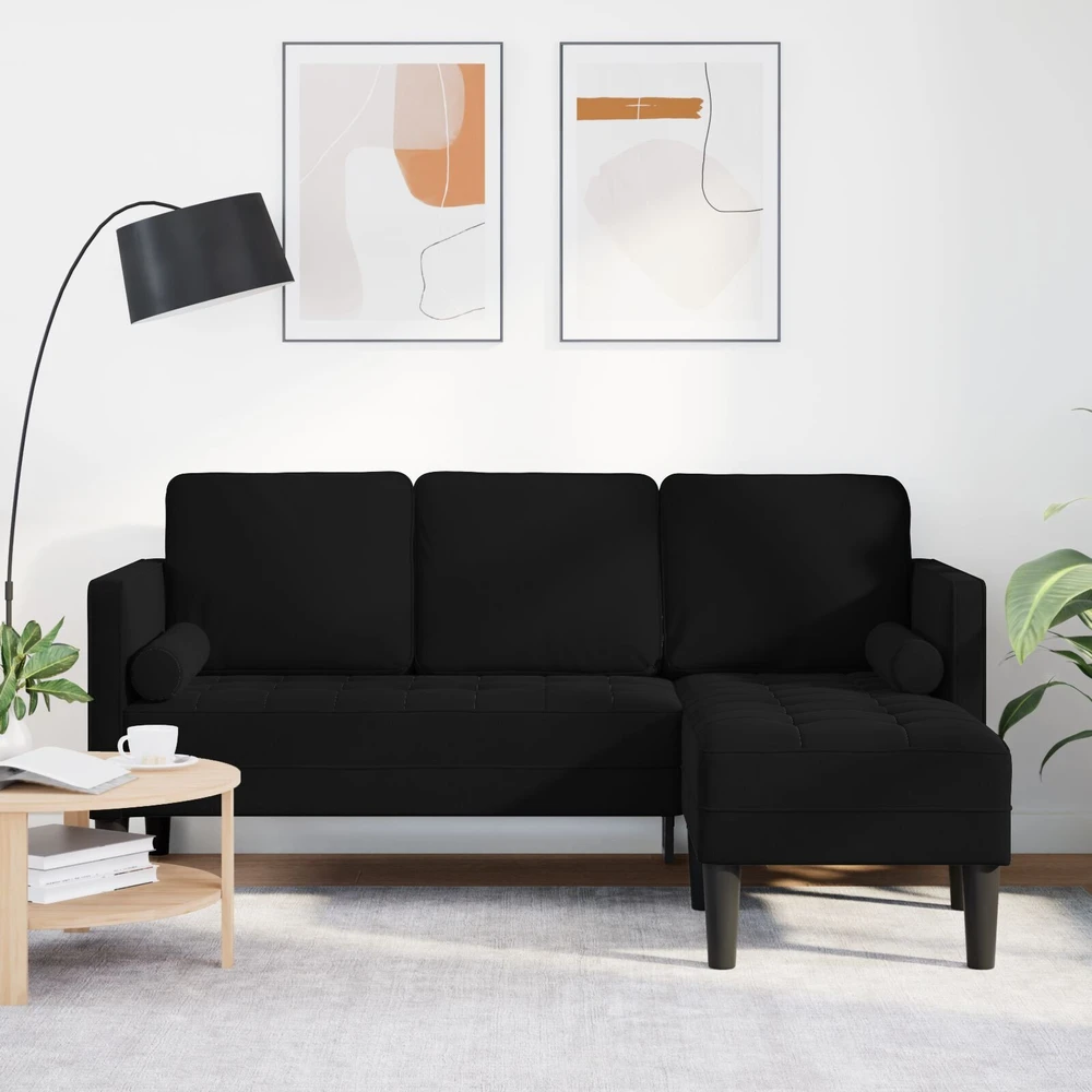 Sofa Sofos komplektas 2 vnt. Juoda Poliesteris