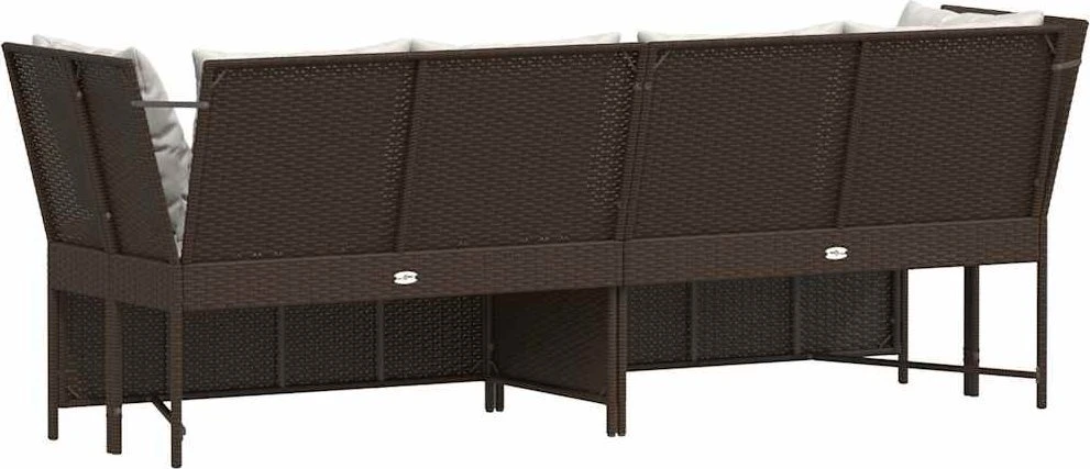sodo sofa su pagalvėlėmis, ruda, poliratanas
