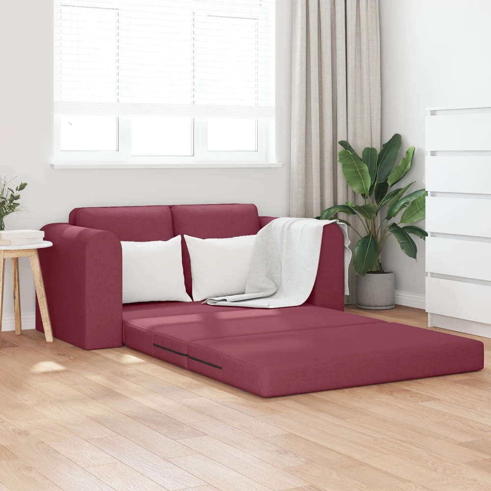 Sofa lova Vyno raudona 148 x 71 x 83 cm audinys