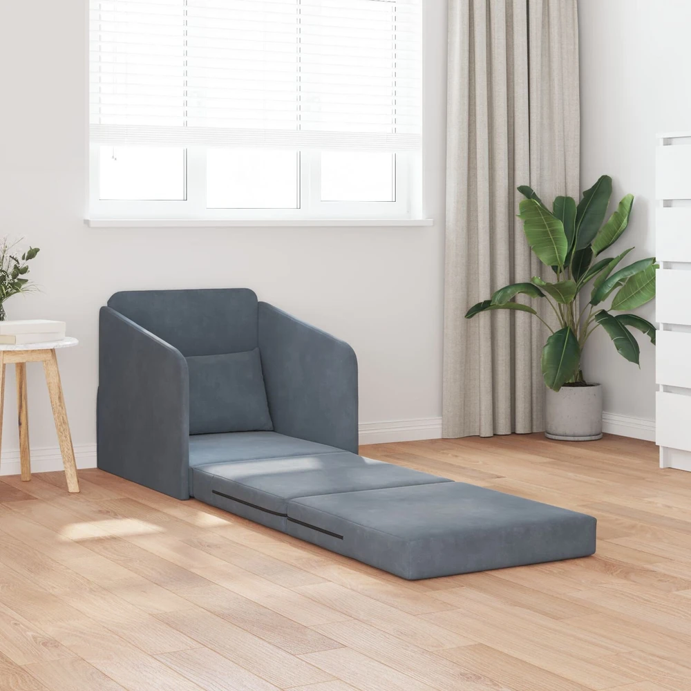 Sofa lova Tamsiai pilka 65 x 80 x 83 cm Aksomas