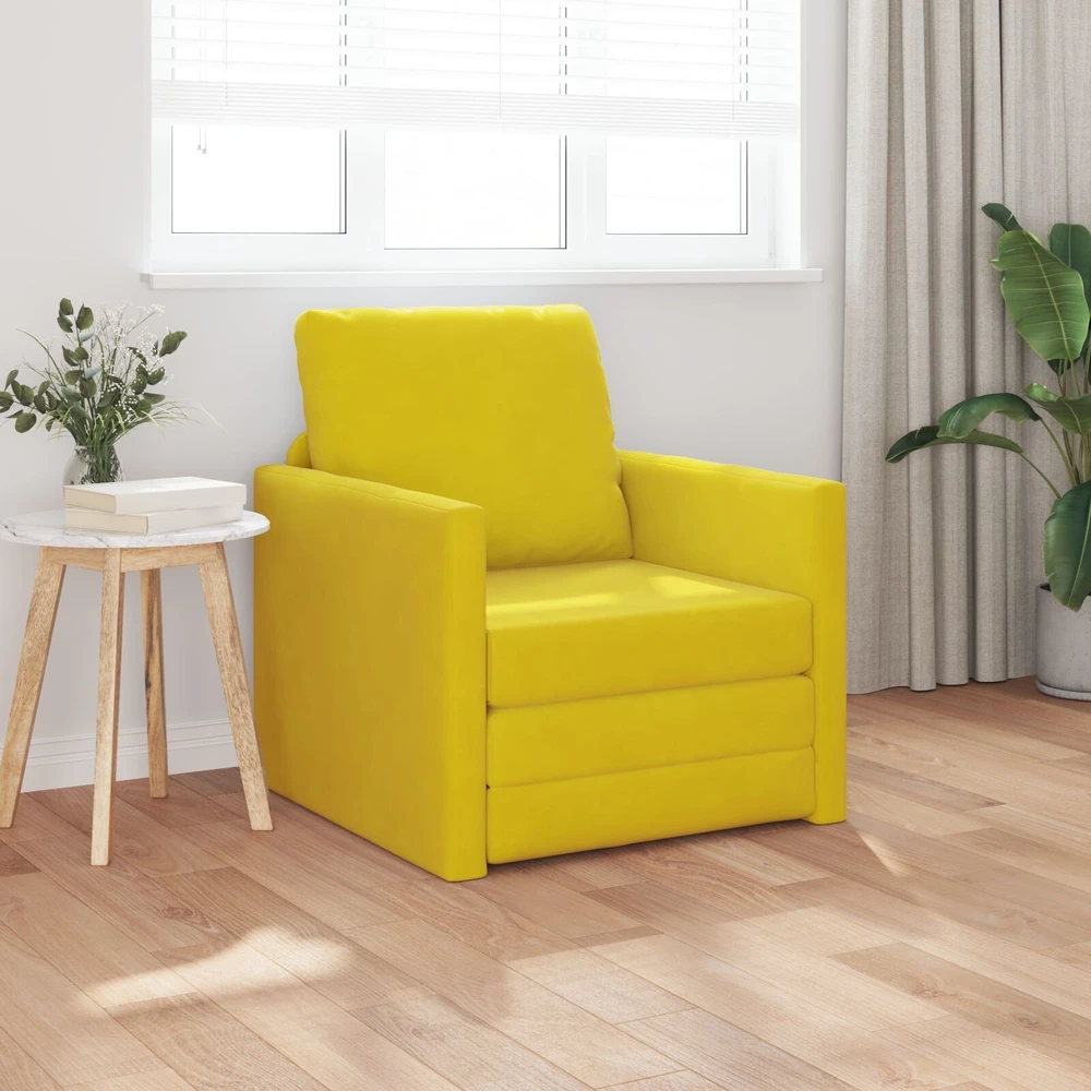 Sofa lova Tamsiai geltona 74 x 77 x 81 cm Aksomas