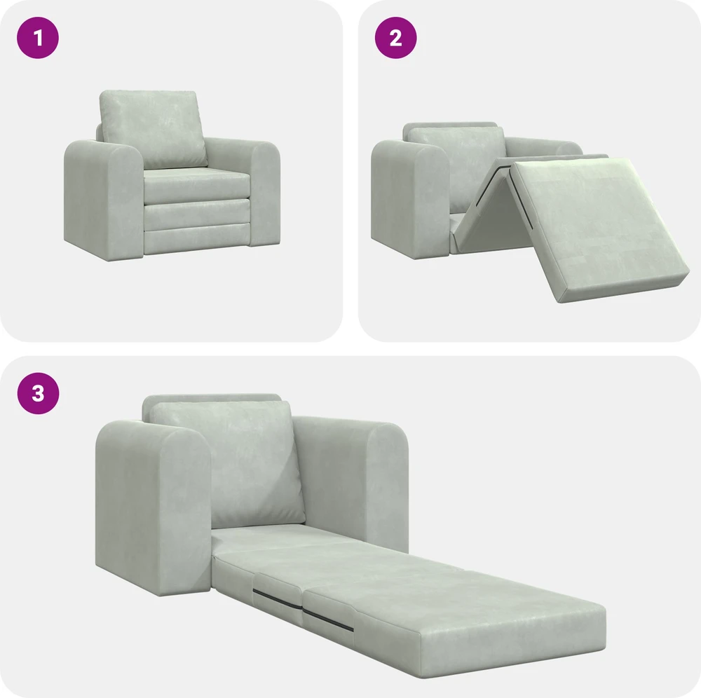 Sofa lova Šviesiai pilka 98 x 71 x 83 cm Aksomas