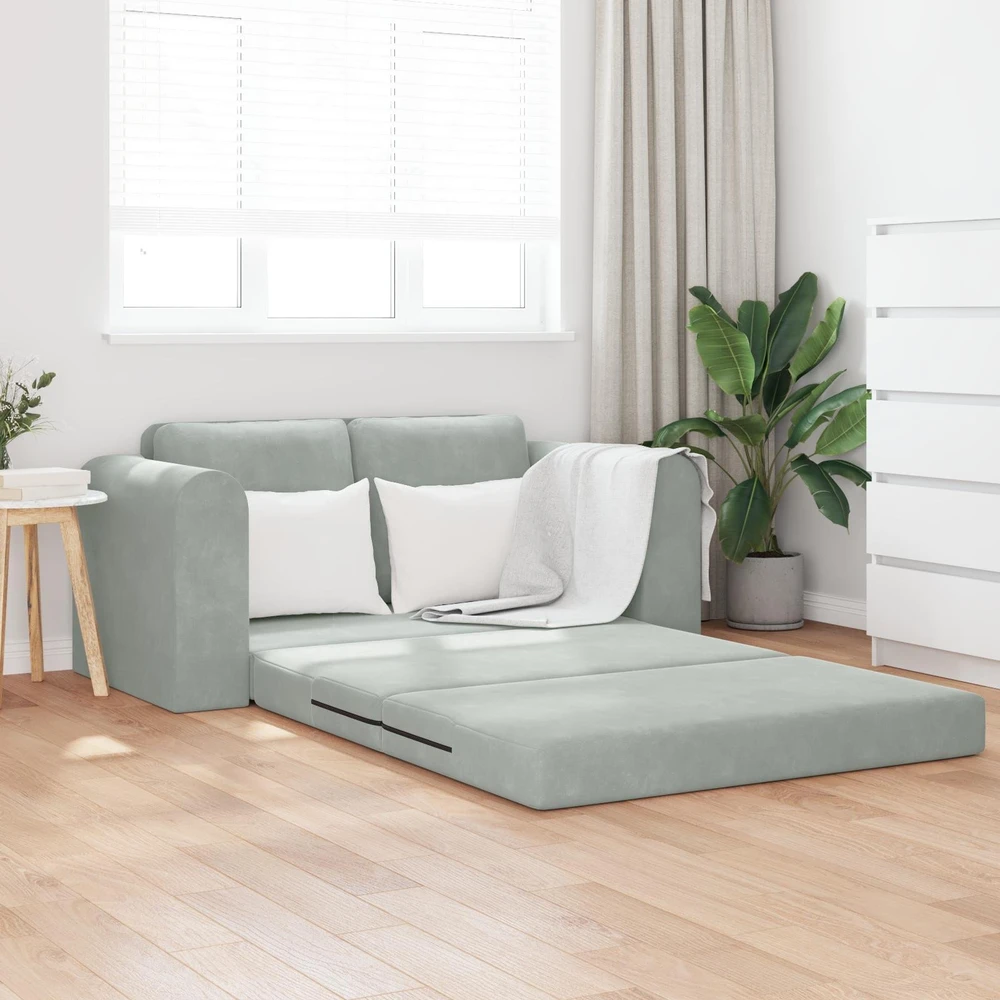 Sofa lova Šviesiai pilka 148 x 71 x 83 cm Aksomas