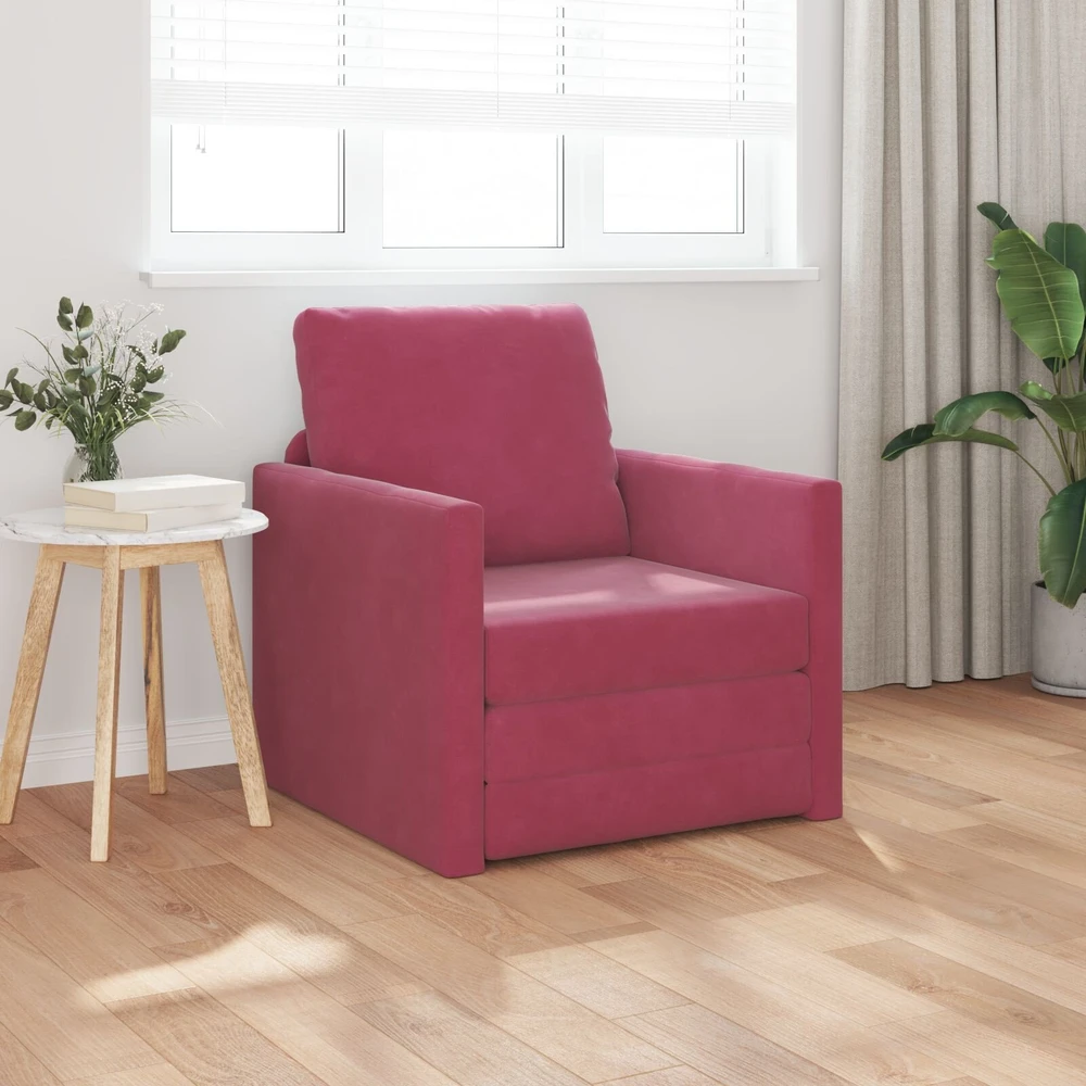 Sofa lova Vyno raudona 74 x 77 x 81 cm Aksomas