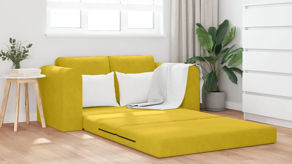 Sofa lova Geltona 148 x 71 x 83 cm Aksomas