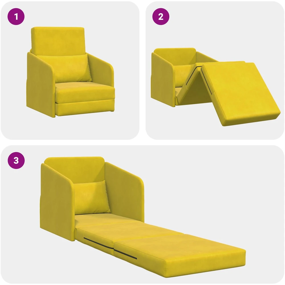 Sofa lova Geltona 65 x 80 x 83 cm Aksomas