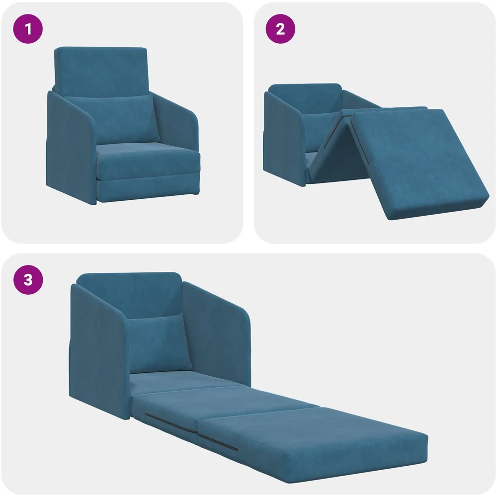 Sofa lova Mėlyna 65 x 80 x 83 cm Aksomas