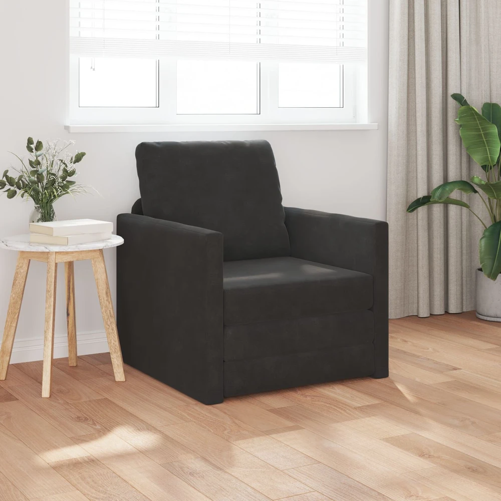 Sofa lova Juoda 74 x 77 x 81 cm Aksomas