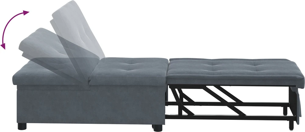 Sofa lova Tamsiai pilka 194 x 67 x 82 cm Aksomas