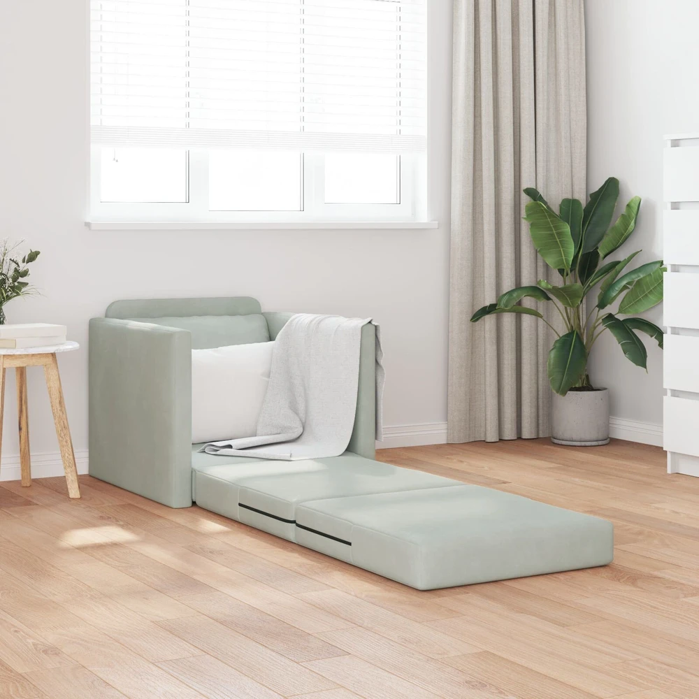 Sofa lova Šviesiai pilka 74 x 77 x 81 cm Aksomas