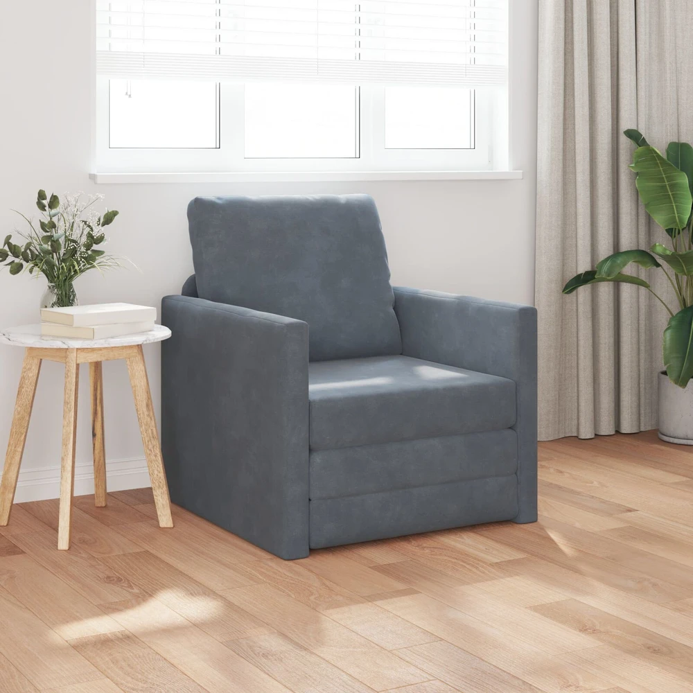 Sofa lova Tamsiai pilka 74 x 77 x 81 cm Aksomas