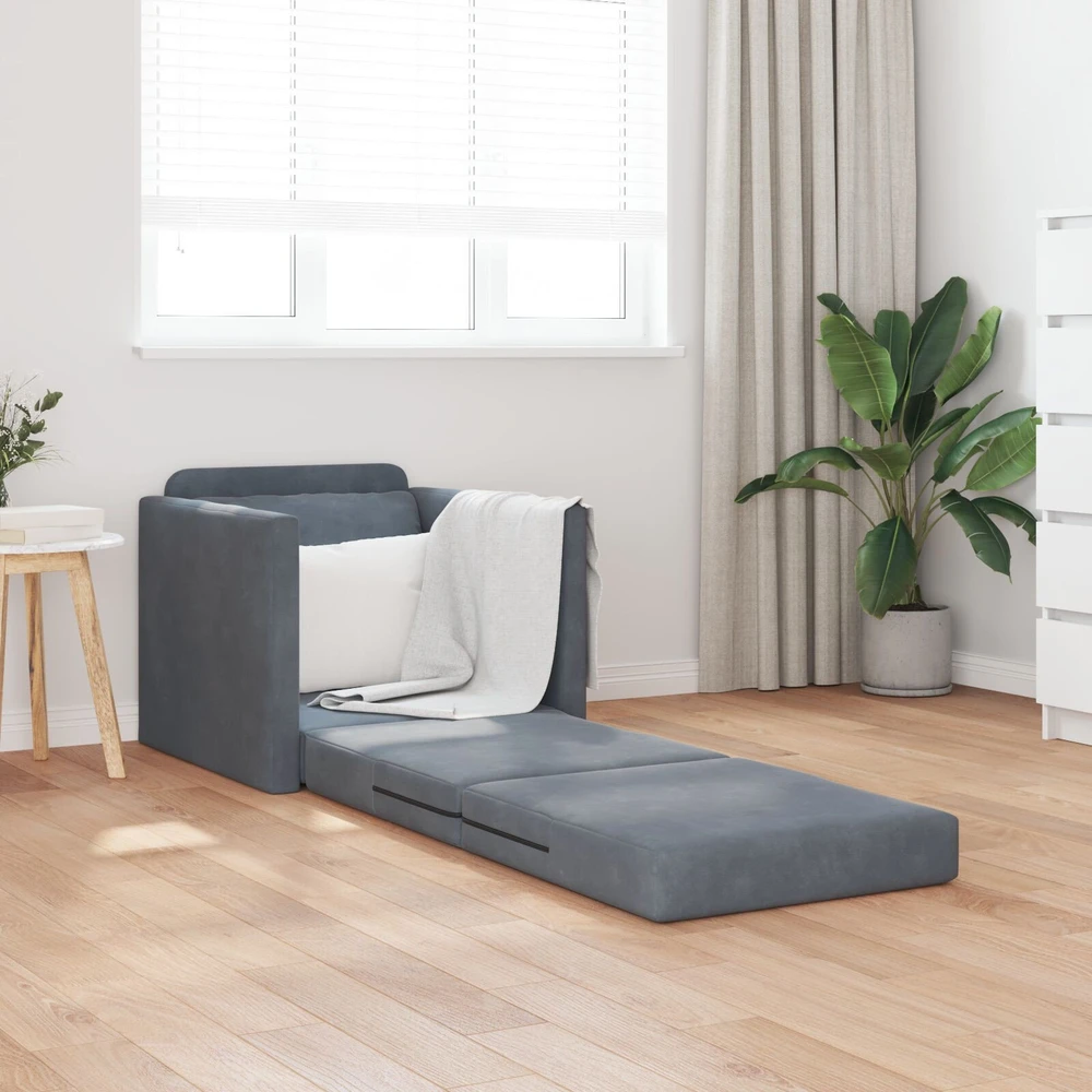 Sofa lova Tamsiai pilka 74 x 77 x 81 cm Aksomas