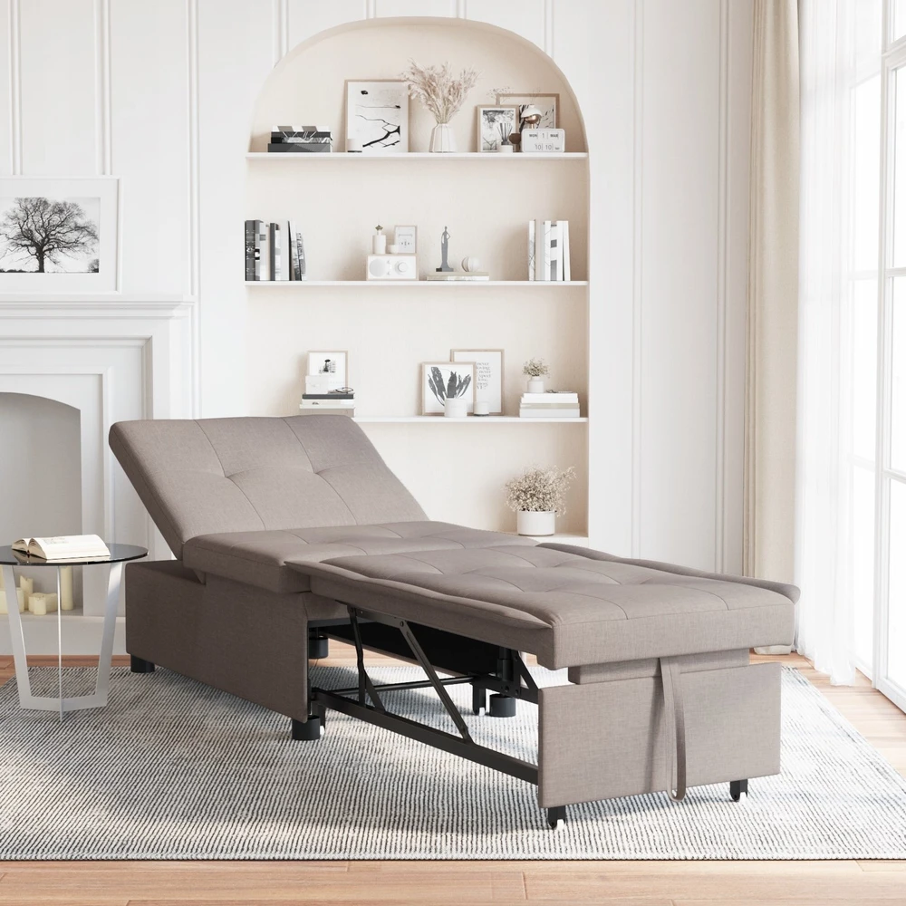 Ištraukiama sofa-lova Taupe 194 x 50 x 82 cm audinys