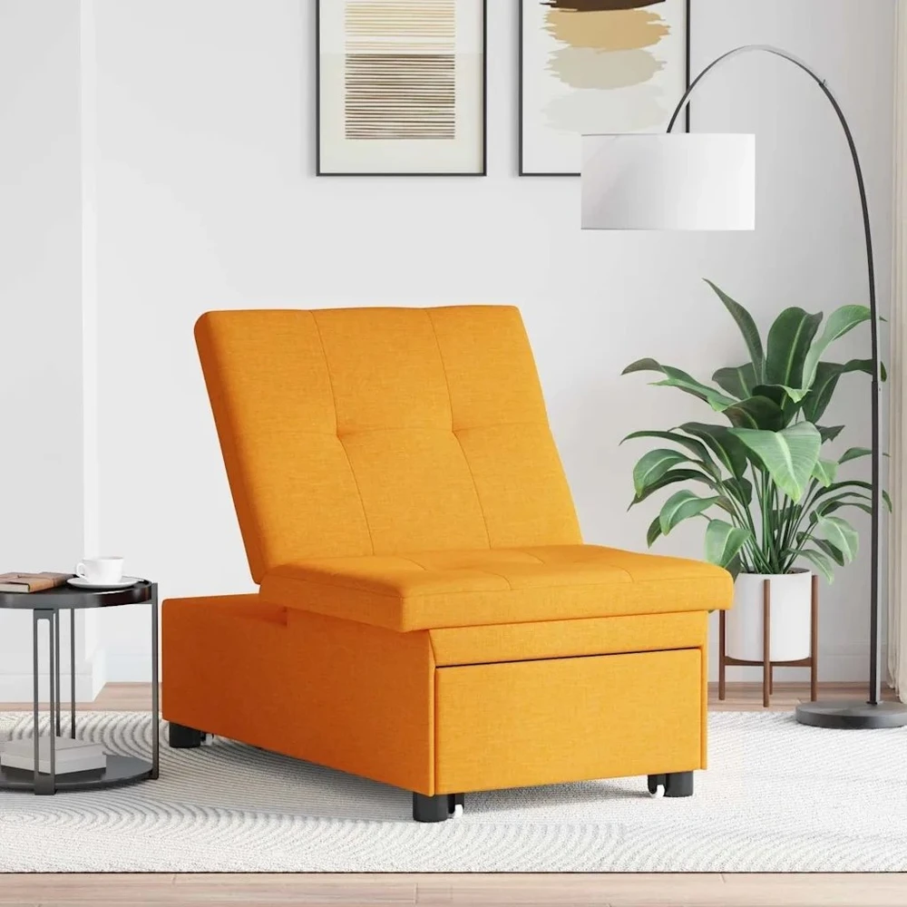 Ištraukiama sofa-lova Tamsiai geltona 194 x 50 x 82 cm audinys