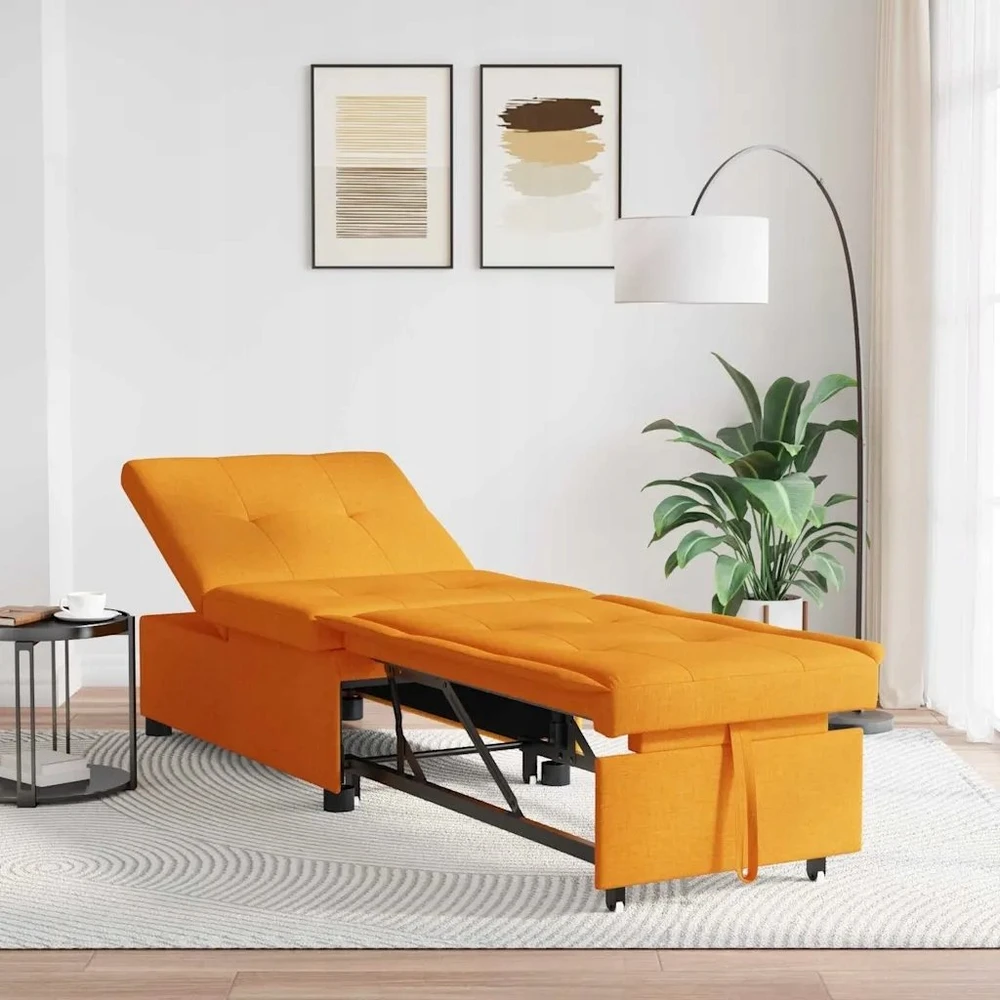 Ištraukiama sofa-lova Tamsiai geltona 194 x 50 x 82 cm audinys