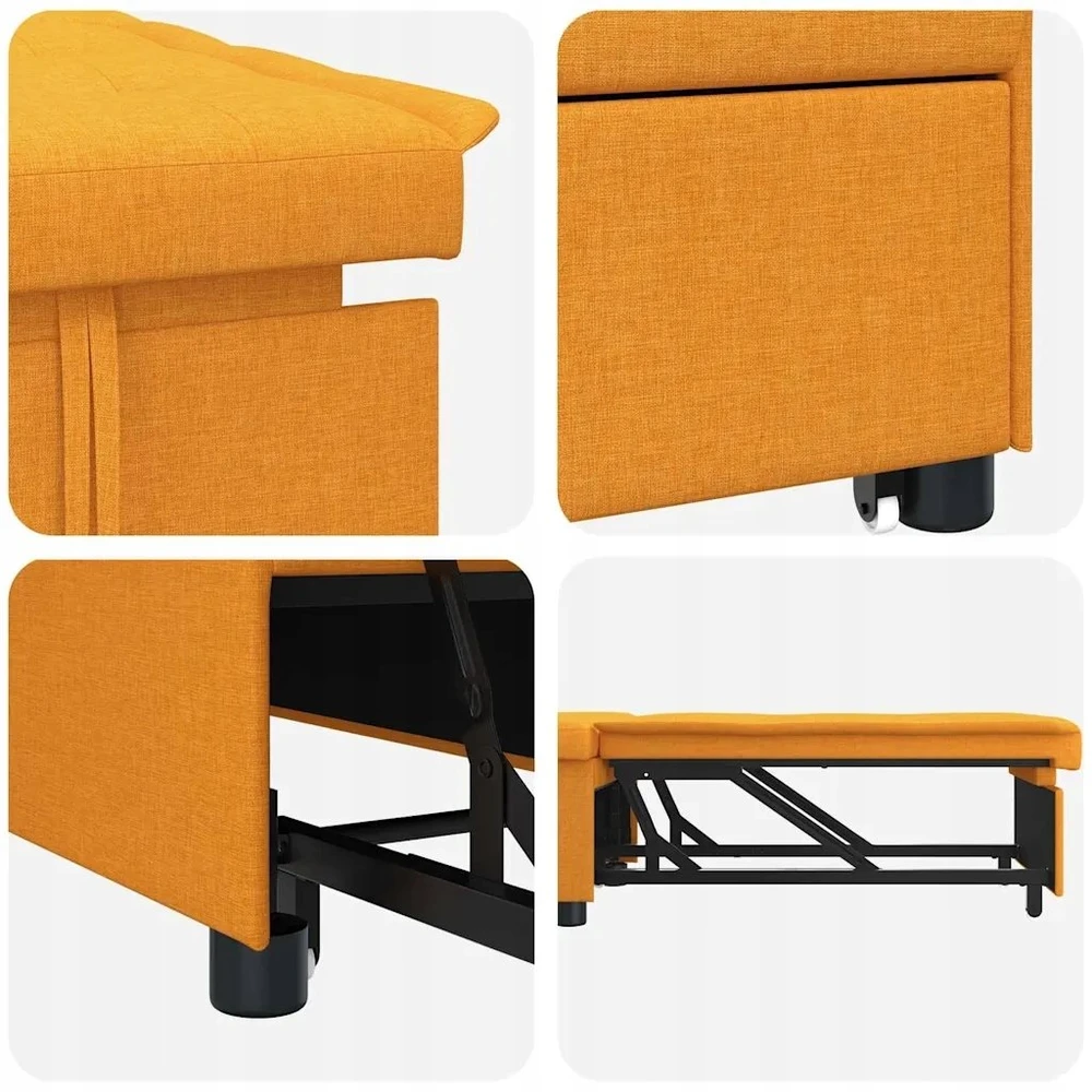 Ištraukiama sofa-lova Tamsiai geltona 194 x 50 x 82 cm audinys