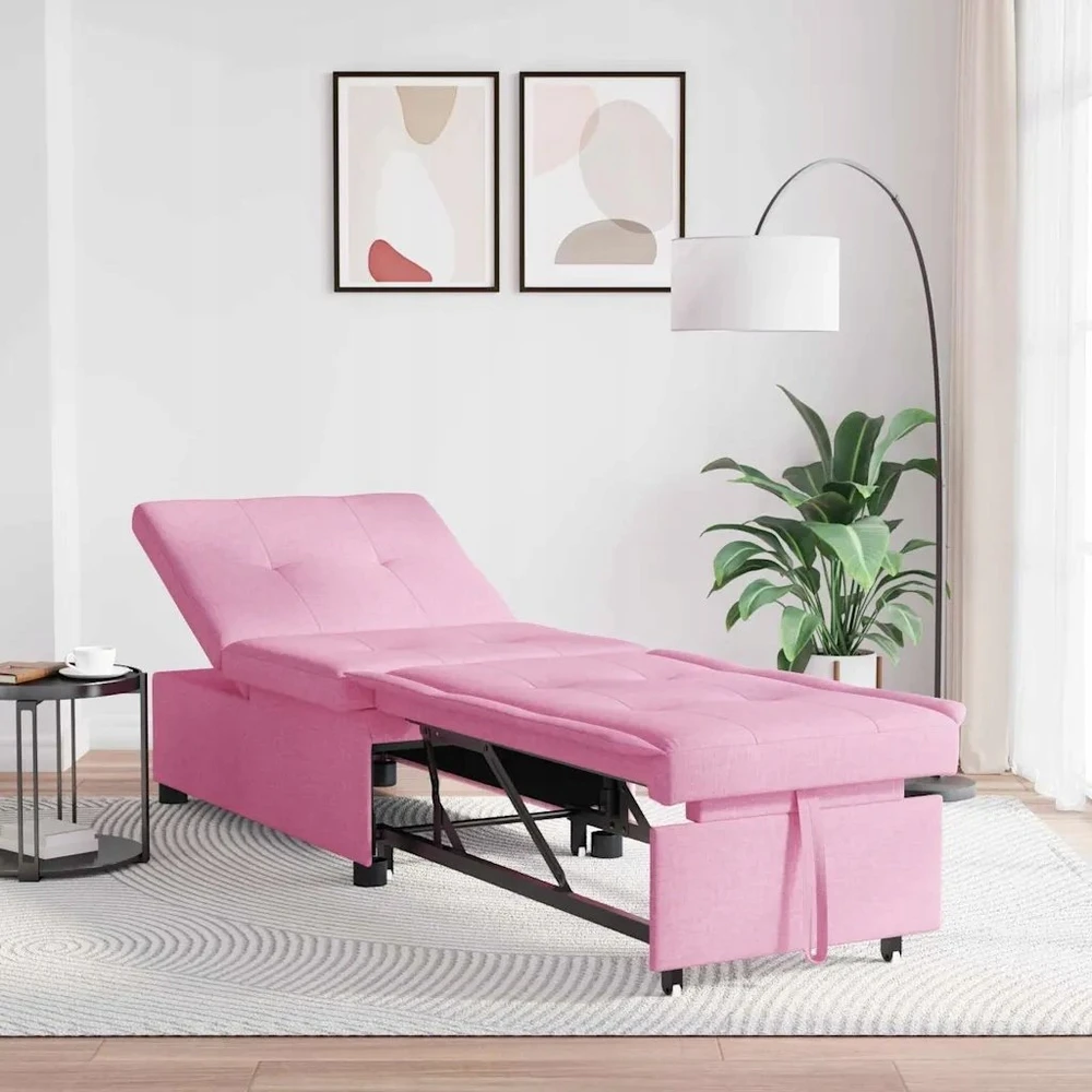 Ištraukiama sofa-lova Rožinė 194 x 50 x 82 cm audinys
