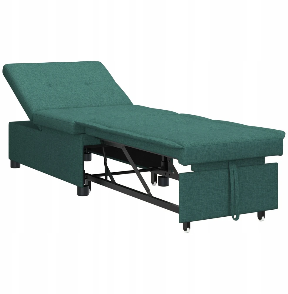 Ištraukiama sofa-lova Tamsiai žalia 194 x 50 x 82 cm audinys