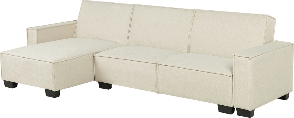 Sofa Beliani Išskleidžiamas kampas ROMEDAL, 3 vietų, smėlio spalvos, dešininis