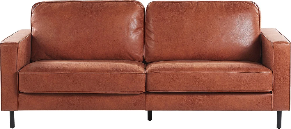 Sofa Beliani 4 vietų svetainės baldų komplektas SAVALEN, ekologiška oda, auksinė ruda