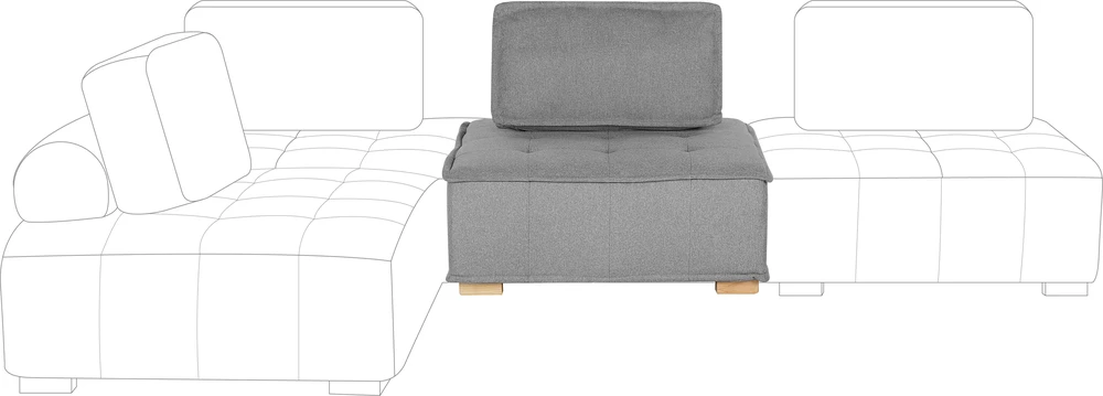 Sofa Beliani Vienvietis modulis TIBRO, pilkas