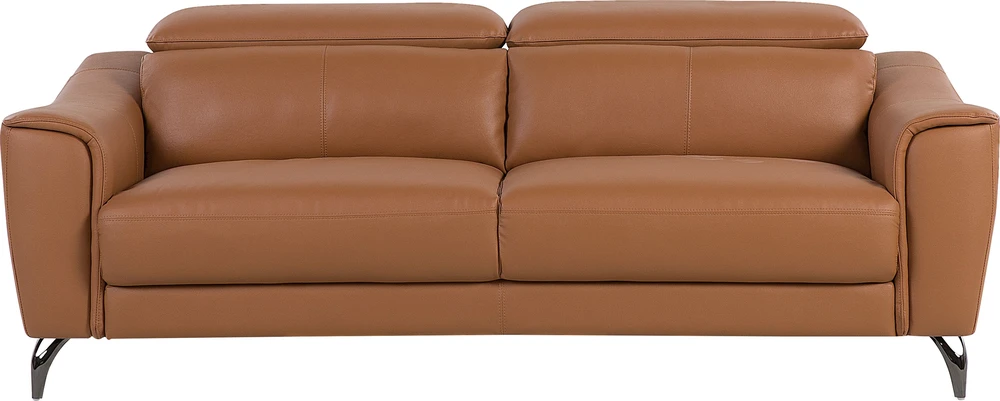 Sofa Beliani 4 vietų svetainės baldų komplektas NARWIK iš natūralios odos, rudas