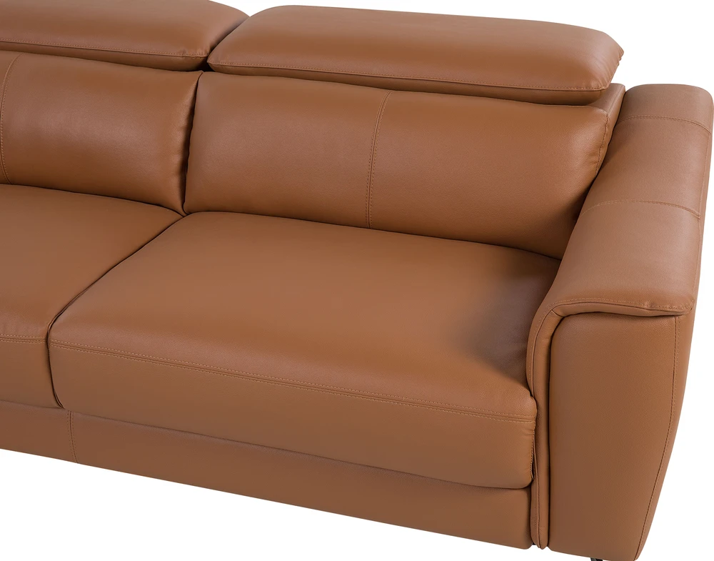 Sofa Beliani 4 vietų svetainės baldų komplektas NARWIK iš natūralios odos, rudas