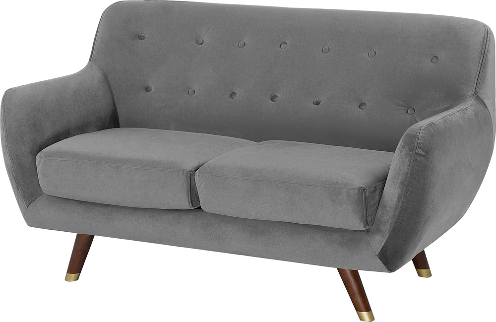 Sofa Beliani BODO 6 asmenų svetainės baldų komplektas, veliūras, pilkas