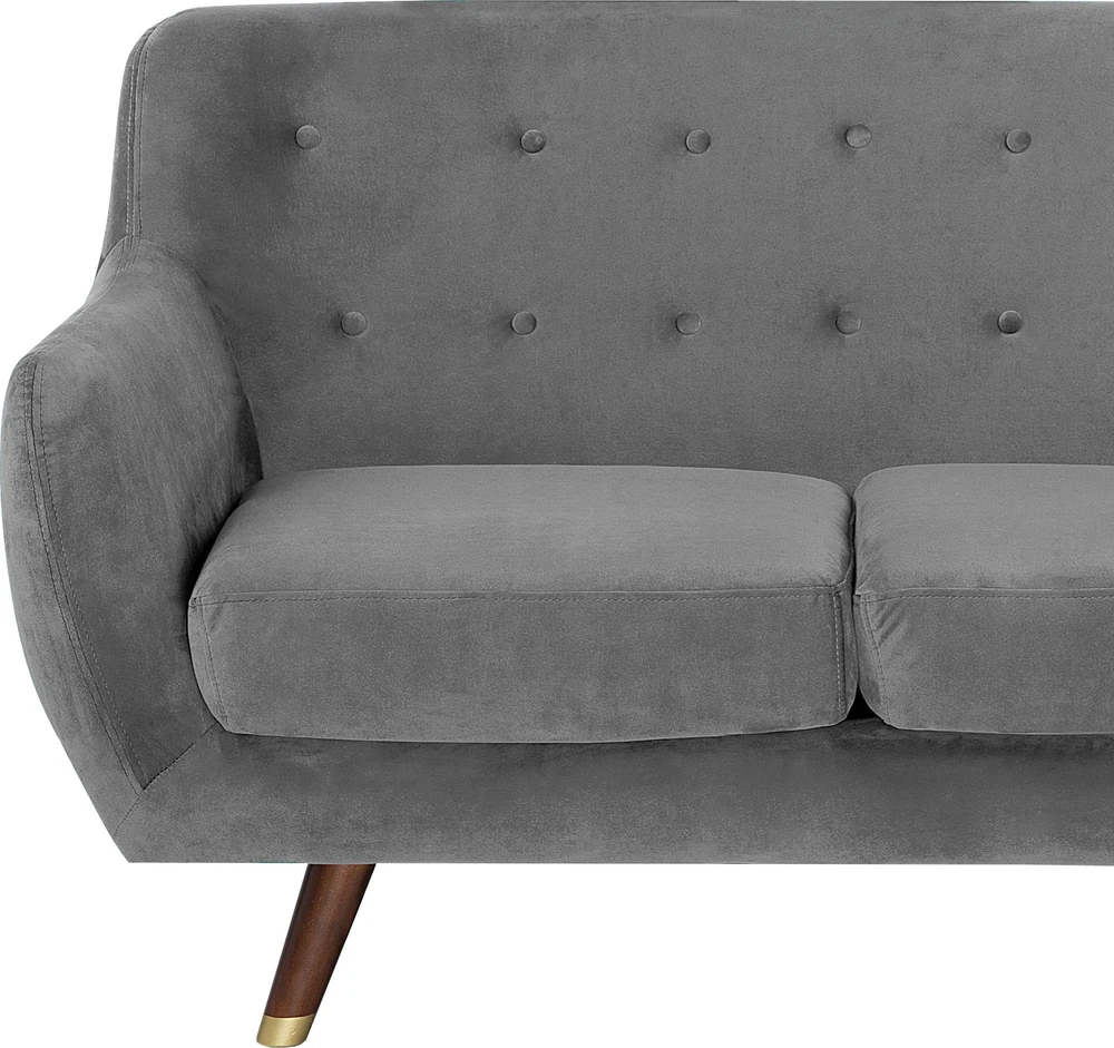 Sofa Beliani BODO 6 asmenų svetainės baldų komplektas, veliūras, pilkas