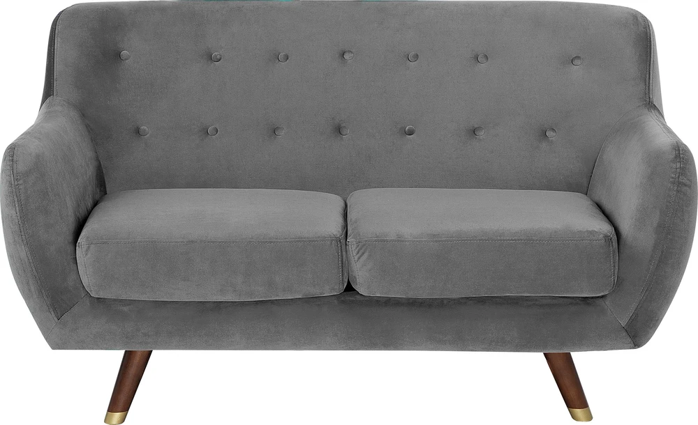Sofa Beliani BODO 6 asmenų svetainės baldų komplektas, veliūras, pilkas