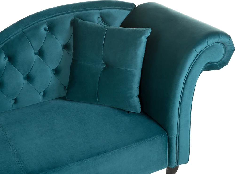 Sofa Beliani Dešininis gultas LATTES, žydras veliūras