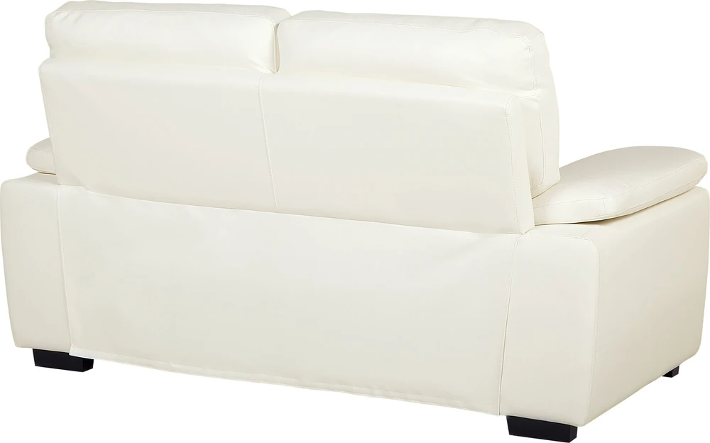 Sofa Beliani VOGAR 5 asmenų svetainės baldų komplektas, dirbtinė oda, kreminė spalva