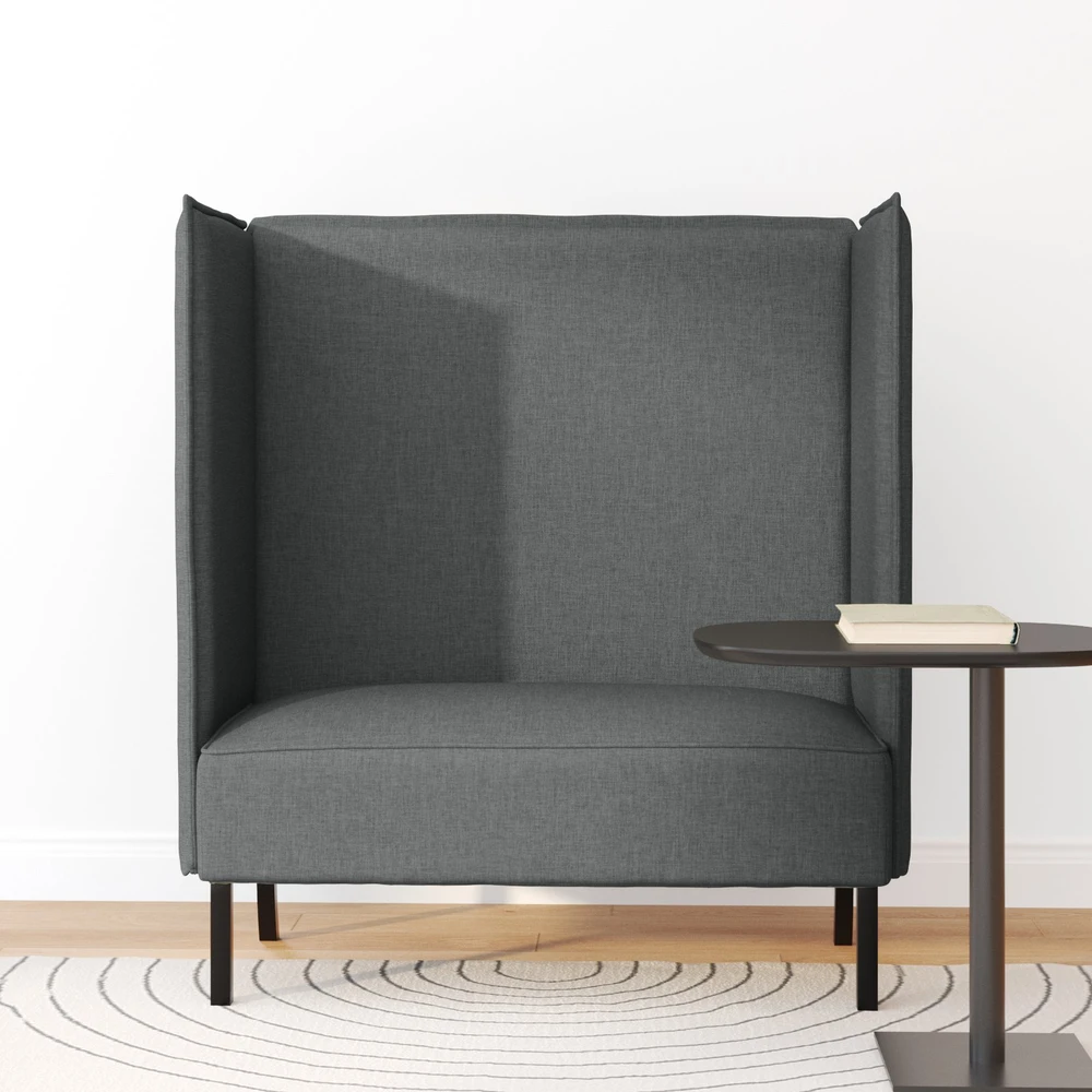 Aukštos nugaros sofa 101cm Tamsiai pilka audinys