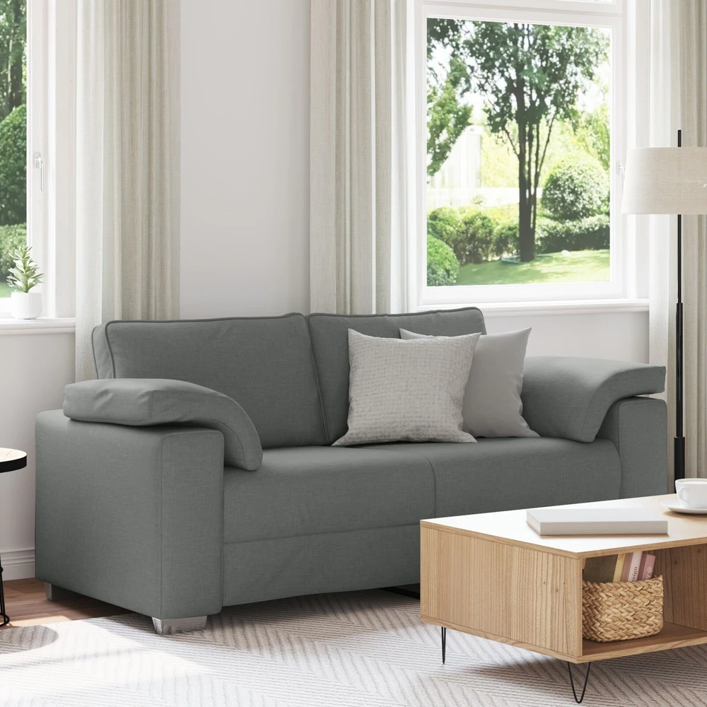 Dvivietė sofa Tamsiai pilka 180 cm audinys