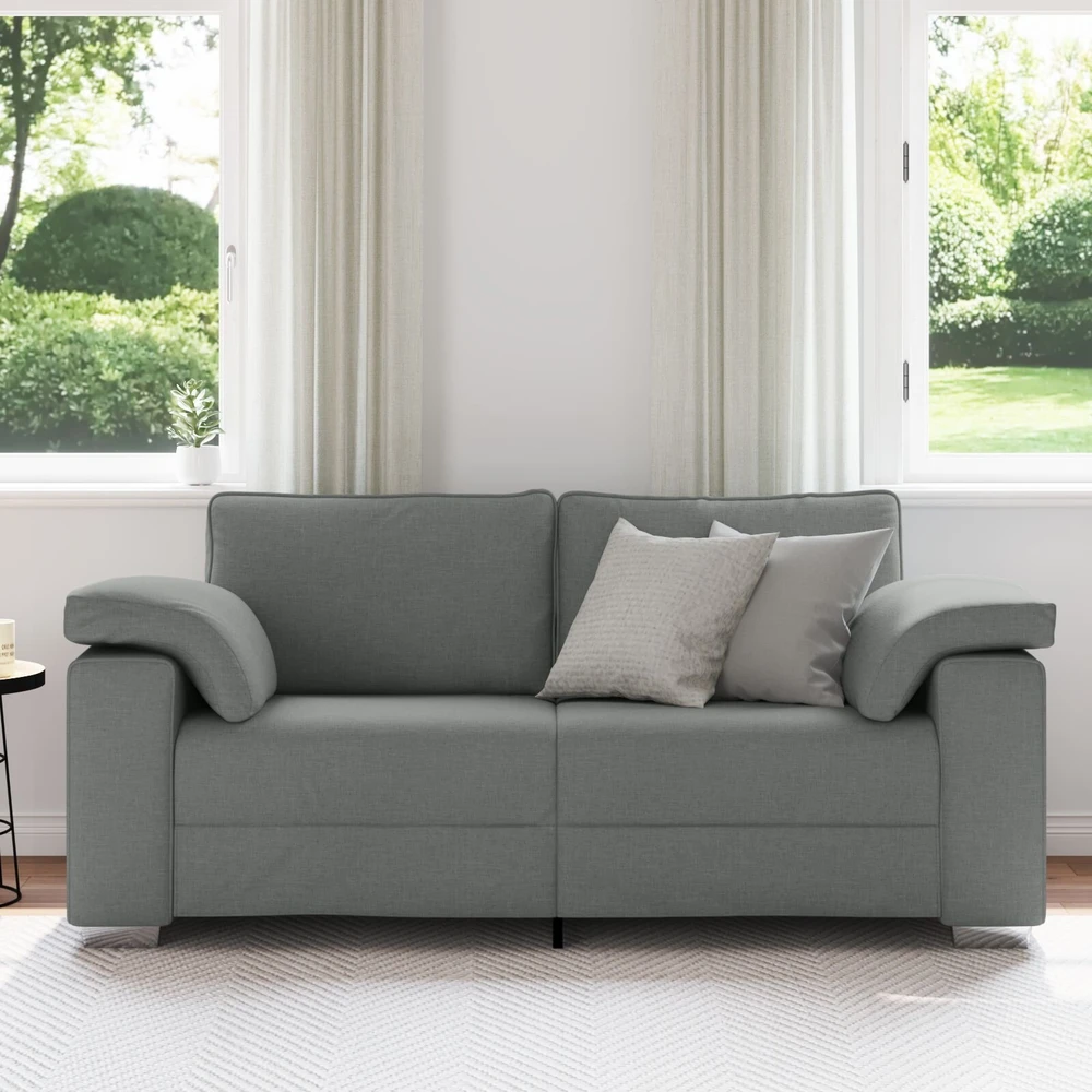 Dvivietė sofa Tamsiai pilka 180 cm audinys