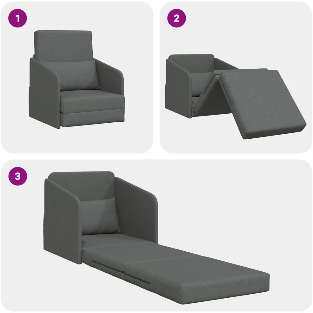 Sofa lova Tamsiai pilka 65 x 80 x 83 cm audinys