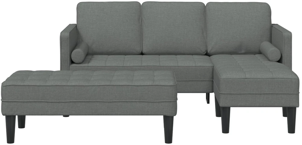 Sofa Sofos komplektas 2 vnt. Tamsiai pilka Poliesteris