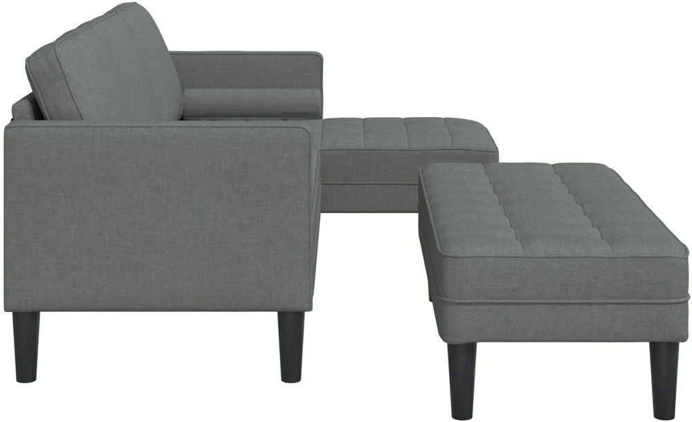 Sofa Sofos komplektas 2 vnt. Tamsiai pilka Poliesteris