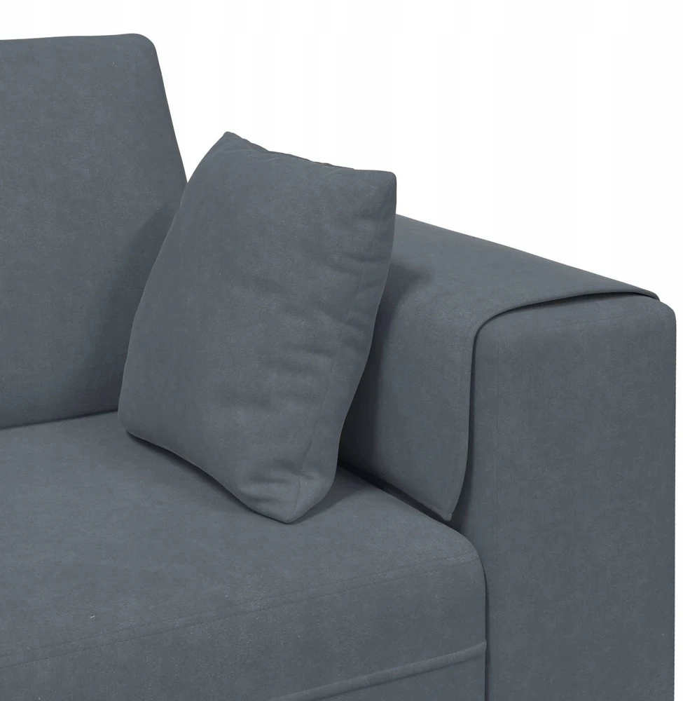 Sofa 3 vnt. Tamsiai pilka Aksomas