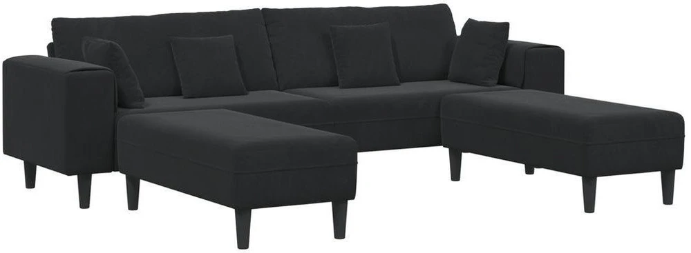 Sofa 3 vnt. Juoda Aksomas