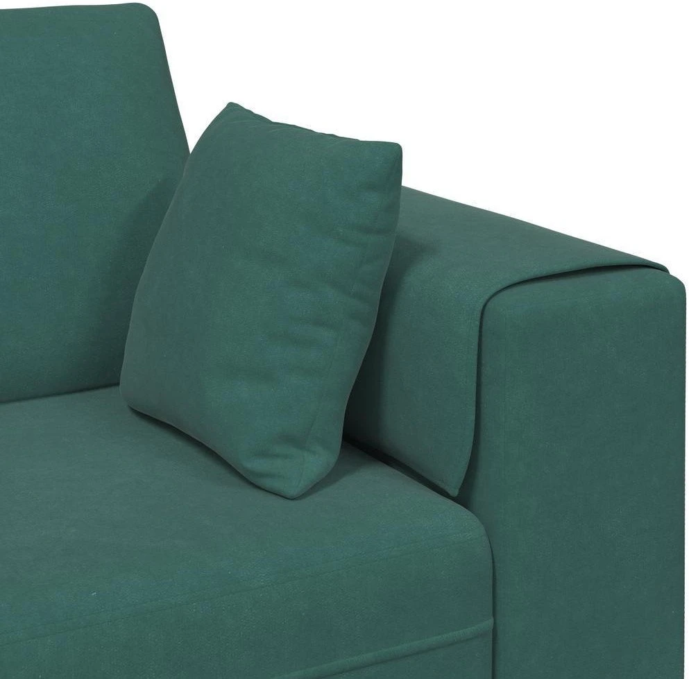 Sofa 3 vnt. Tamsiai žalia Aksomas