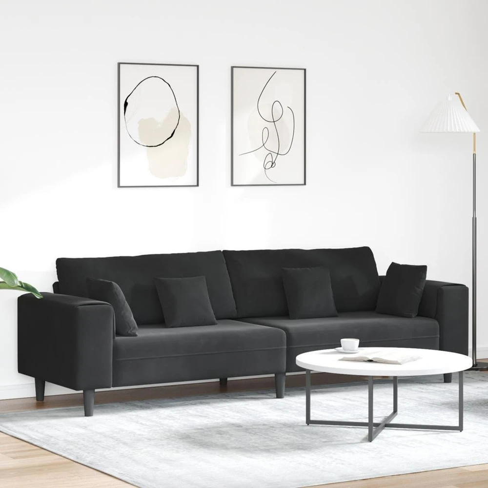 Sofa Juoda 250 x 77 x 76 cm Aksomas