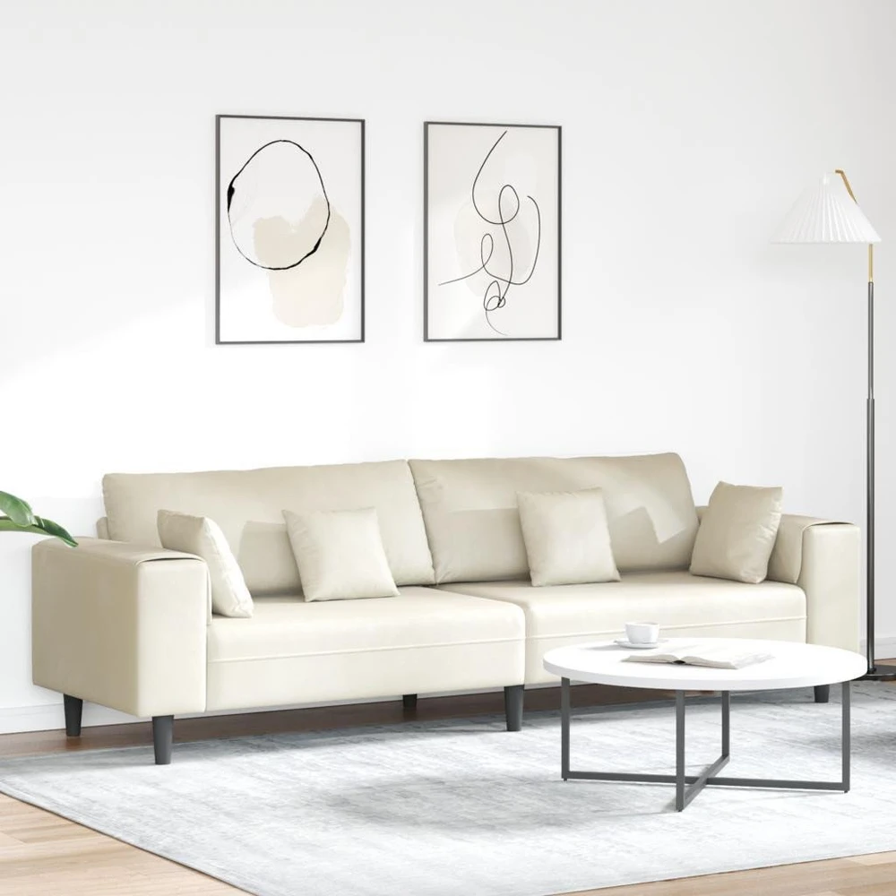 Sofa Kreminė 250 x 77 x 76 cm Aksomas