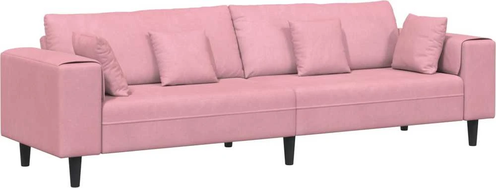 Sofa Rožinė 250 x 77 x 76 cm Aksomas