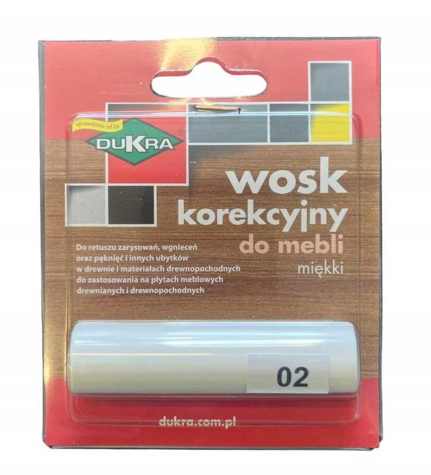 Defektų maskavimo vaškas Dukra 02, balta, 75 x 19 mm