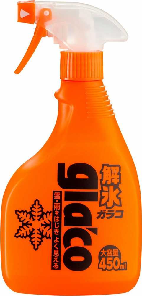 Soft99 Glaco ledą tirpdančioji priemonė, langų atitirpiklis ir skystoji valytuvė, 450 ml