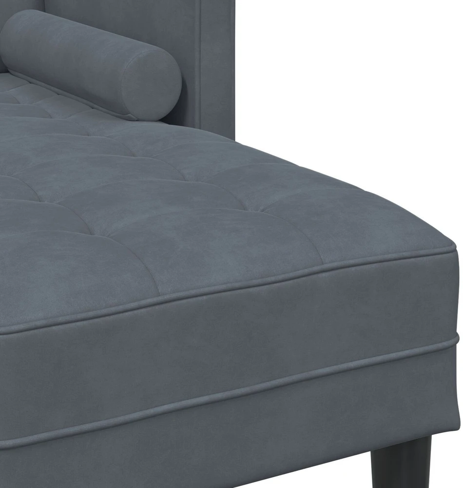 Sofa Sofos komplektas su pagalve Tamsiai pilka Poliesteris