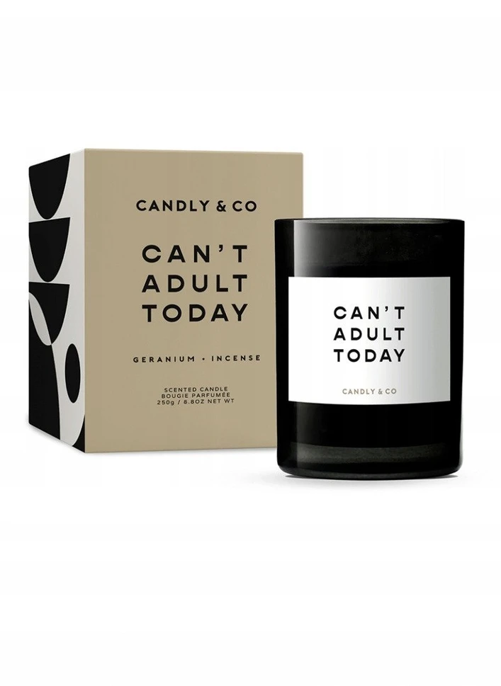 Candly&Co Sojų vaško žvakė stiklinėje CANDLY&CO, Can't Adult Today, kvapas Nr.1, 250g