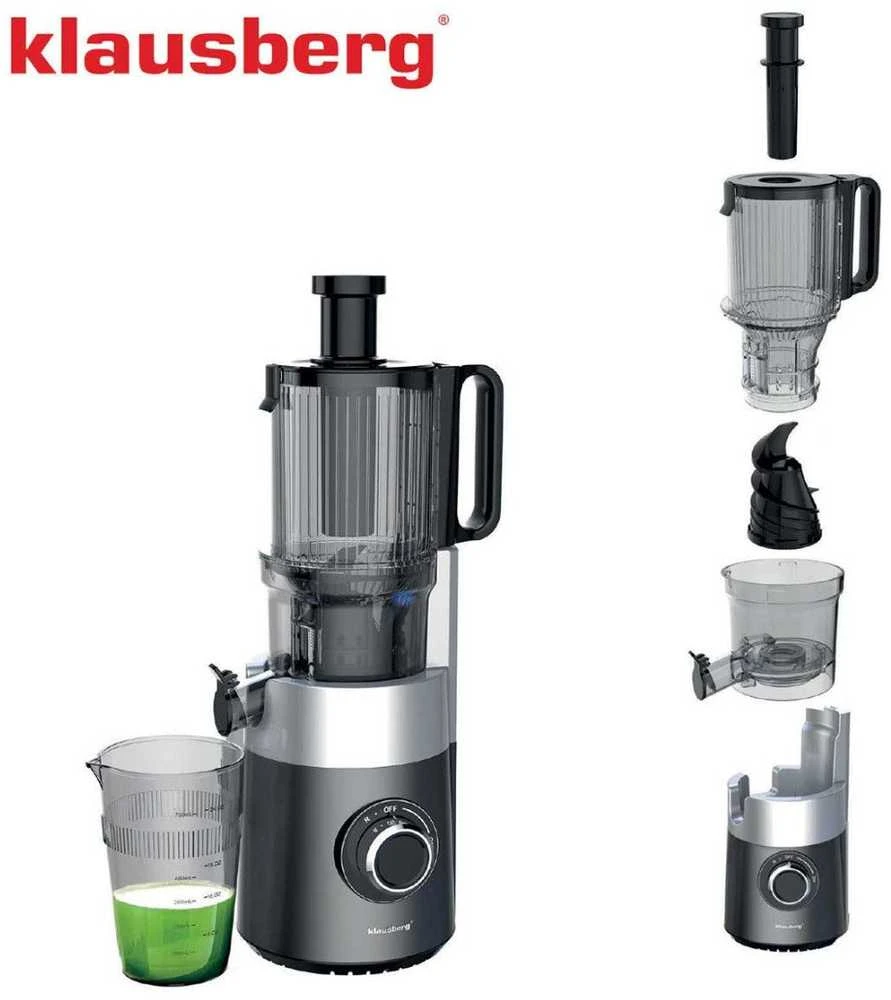 Sulčiaspaudė Lėtaeigė sulčiaspaudė vaisiams ir daržovėms, vertikali, pilka, 180 W, Klausberg, kb-7881
