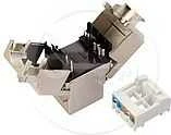 Solarix 10G Keystone CAT6A STP RJ45 juodas savisriegis (SXKJ-10G-STP-BK-SA)
